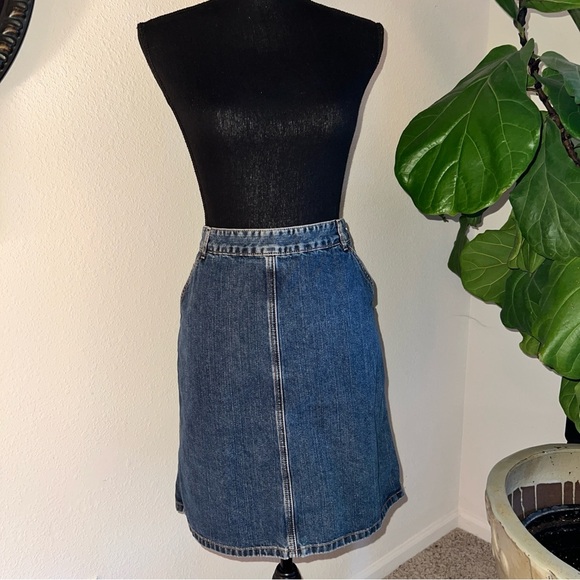Calvin Klein Women’s 90s Side Snap Denim Jean Skirt Size 14 - Picture 5 of 16